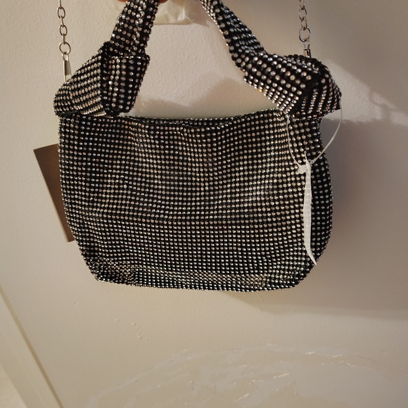 brillantes Handbags - Stylish Black and Silver Women's Clutch